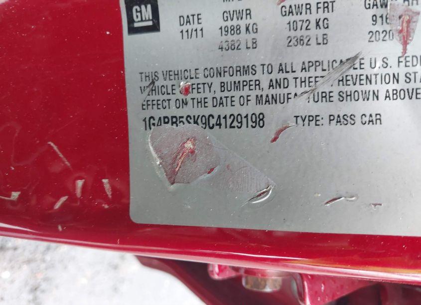 Photo 9 of 2012 Buick Verano CONVENIENCE GROUP (VIN 1G4PR5SK9C4129198)