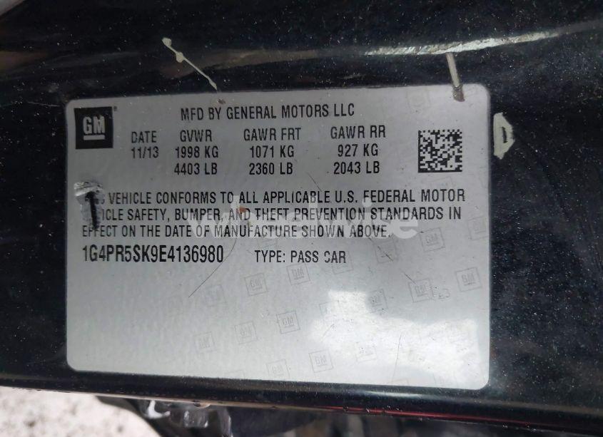 Photo 9 of 2014 Buick Verano CONVENIENCE GROUP (VIN 1G4PR5SK9E4136980)