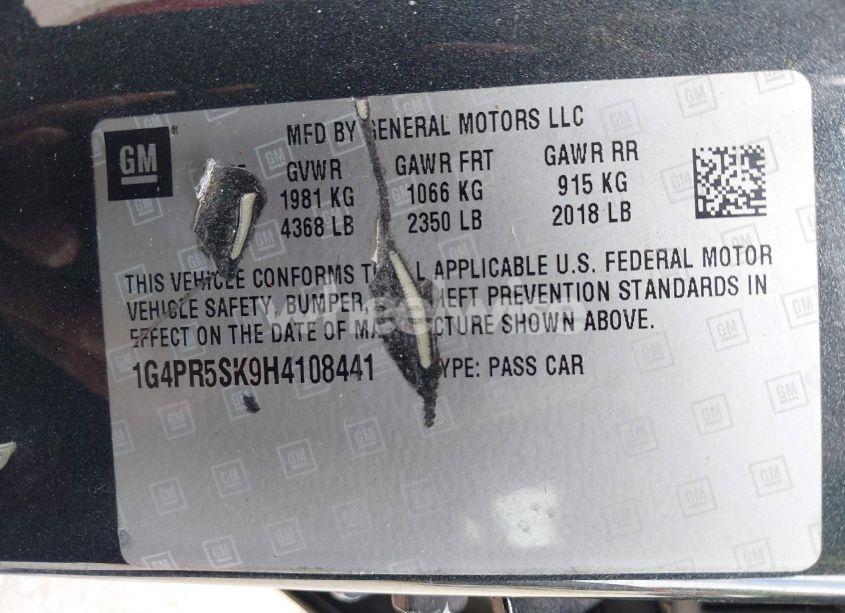 Photo 9 of 2017 Buick Verano SPORT TOURING (VIN 1G4PR5SK9H4108441)