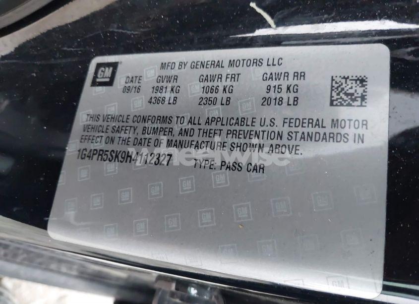 Photo 9 of 2017 Buick Verano SPORT TOURING (VIN 1G4PR5SK9H4112327)