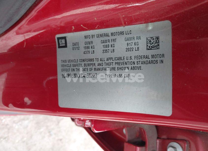 Photo 9 of 2012 Buick Verano CONVENIENCE GROUP (VIN 1G4PR5SKXC4150223)