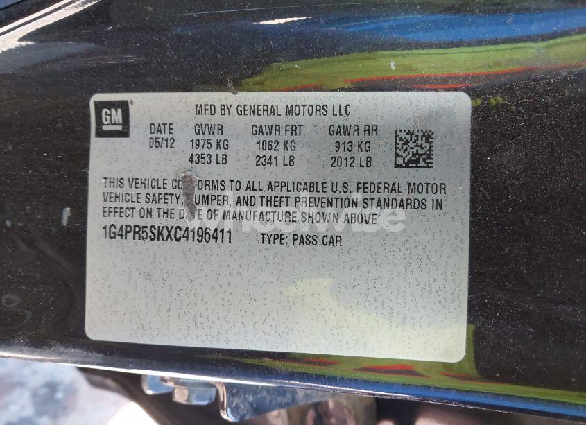 Photo 9 of 2012 Buick Verano CONVENIENCE GROUP (VIN 1G4PR5SKXC4196411)