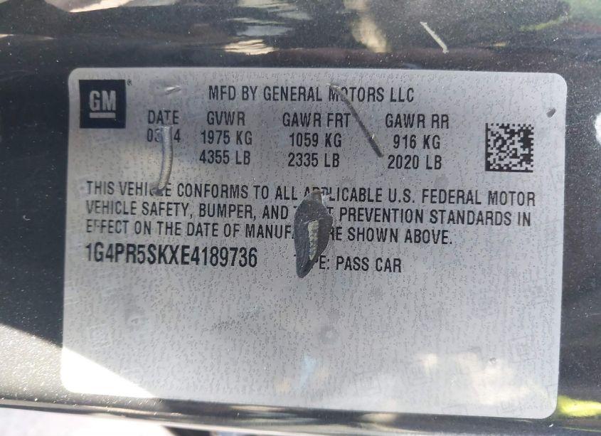 Photo 9 of 2014 Buick Verano CONVENIENCE GROUP (VIN 1G4PR5SKXE4189736)