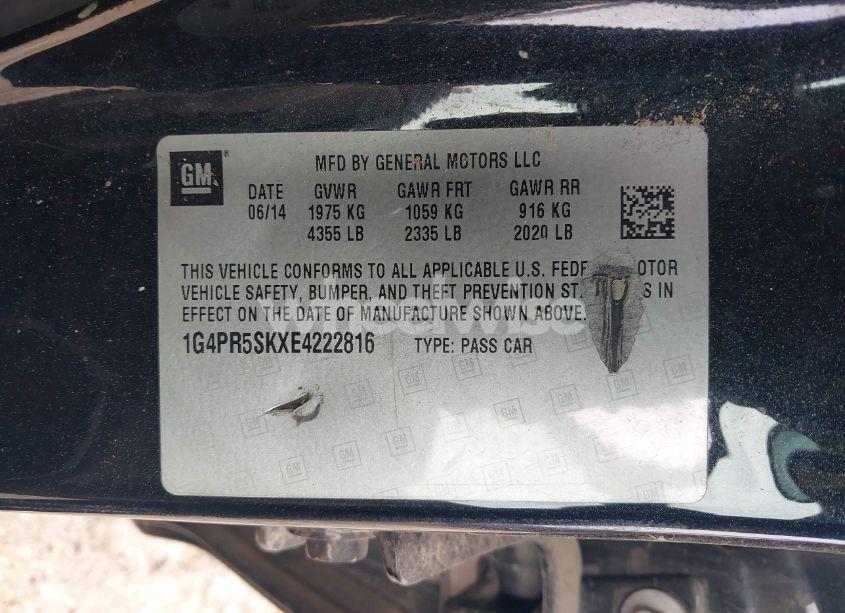 Photo 9 of 2014 Buick Verano CONVENIENCE GROUP (VIN 1G4PR5SKXE4222816)