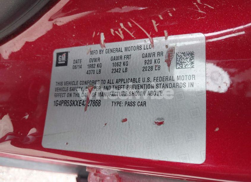 Photo 9 of 2014 Buick Verano CONVENIENCE GROUP (VIN 1G4PR5SKXE4227868)