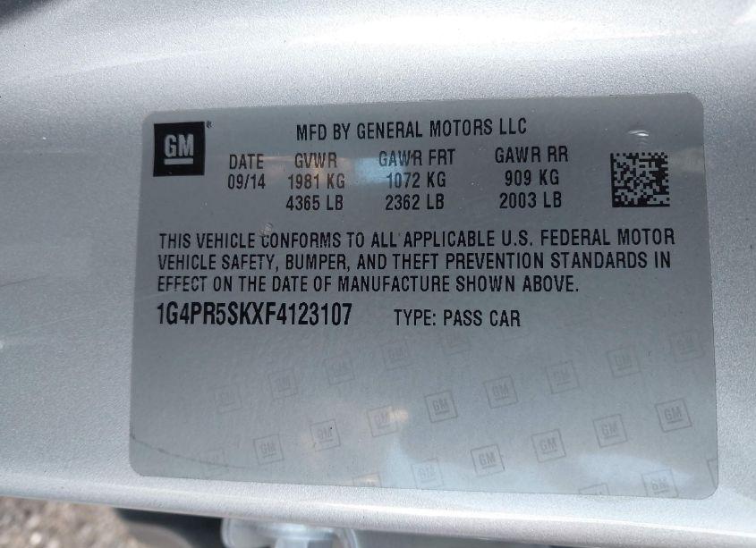 Photo 9 of 2015 Buick Verano CONVENIENCE GROUP (VIN 1G4PR5SKXF4123107)
