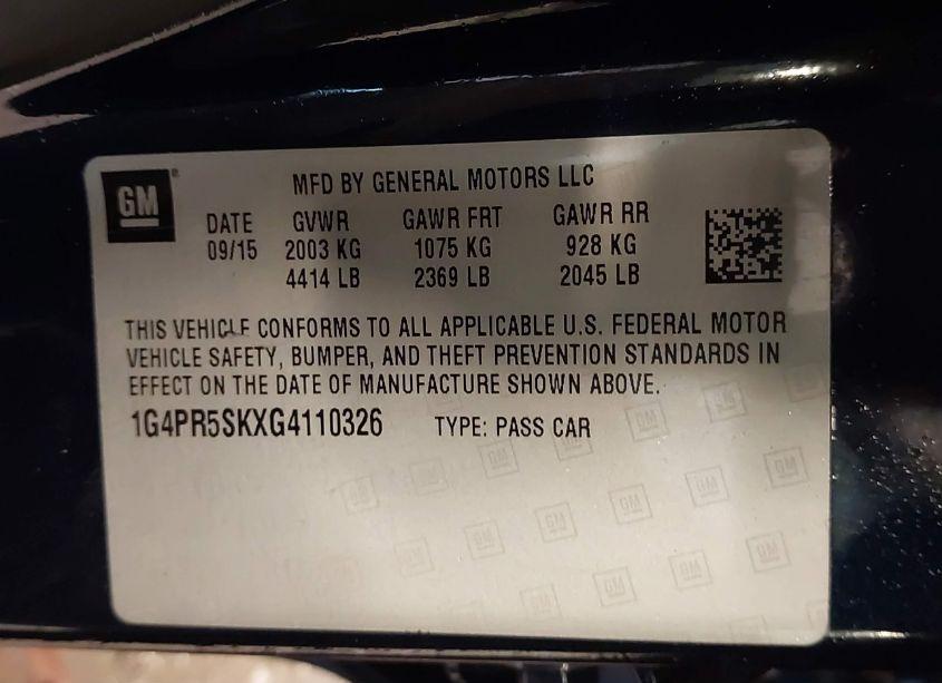 Photo 9 of 2016 Buick Verano CONVENIENCE GROUP (VIN 1G4PR5SKXG4110326)