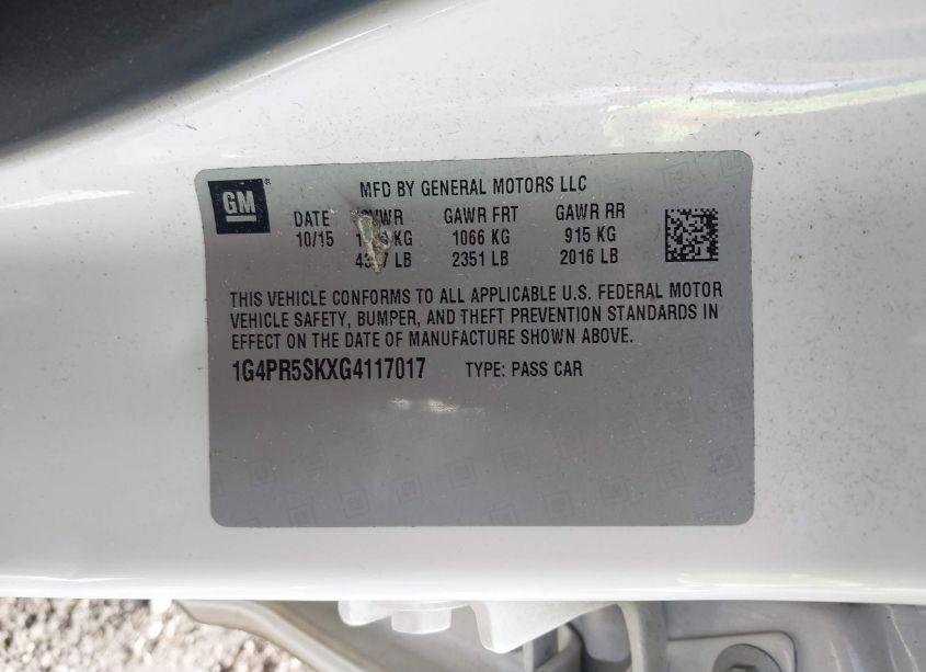 Photo 9 of 2016 Buick Verano CONVENIENCE GROUP (VIN 1G4PR5SKXG4117017)