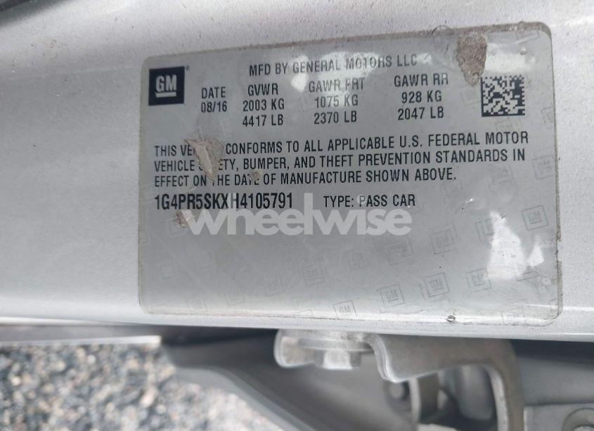 Photo 9 of 2017 Buick Verano SPORT TOURING (VIN 1G4PR5SKXH4105791)