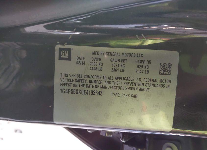 Photo 9 of 2014 Buick Verano LEATHER GROUP (VIN 1G4PS5SK0E4192343)