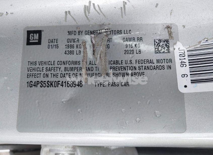 Photo 9 of 2015 Buick Verano LEATHER GROUP (VIN 1G4PS5SK0F4168948)