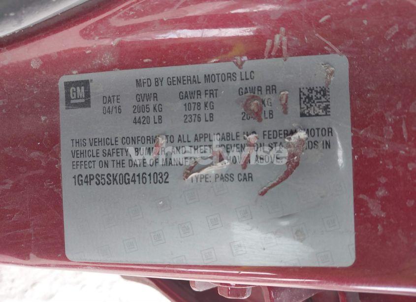 Photo 9 of 2016 Buick Verano LEATHER GROUP (VIN 1G4PS5SK0G4161032)