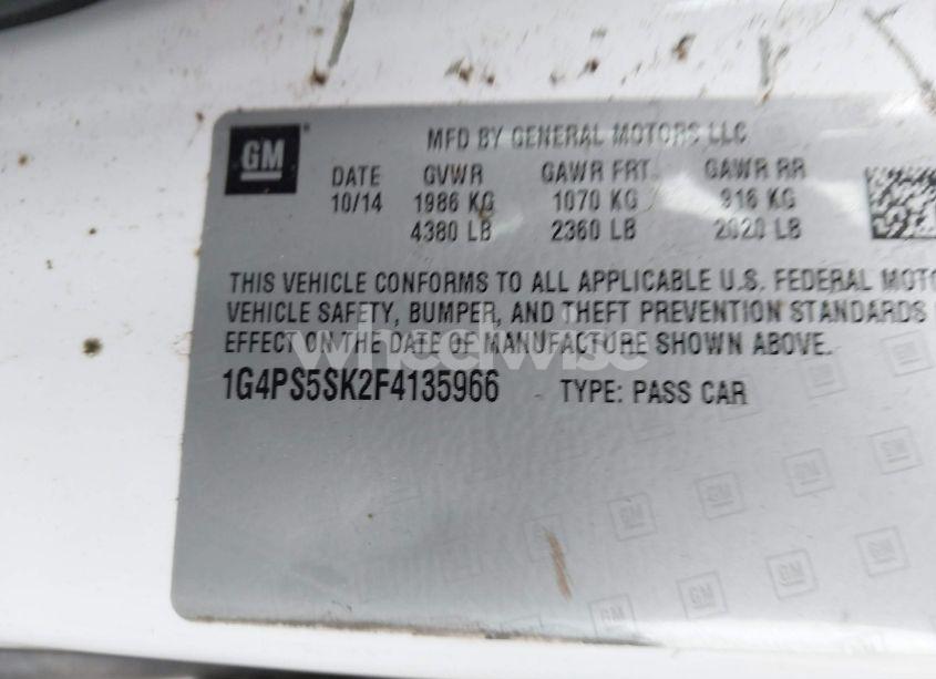 Photo 9 of 2015 Buick Verano LEATHER GROUP (VIN 1G4PS5SK2F4135966)