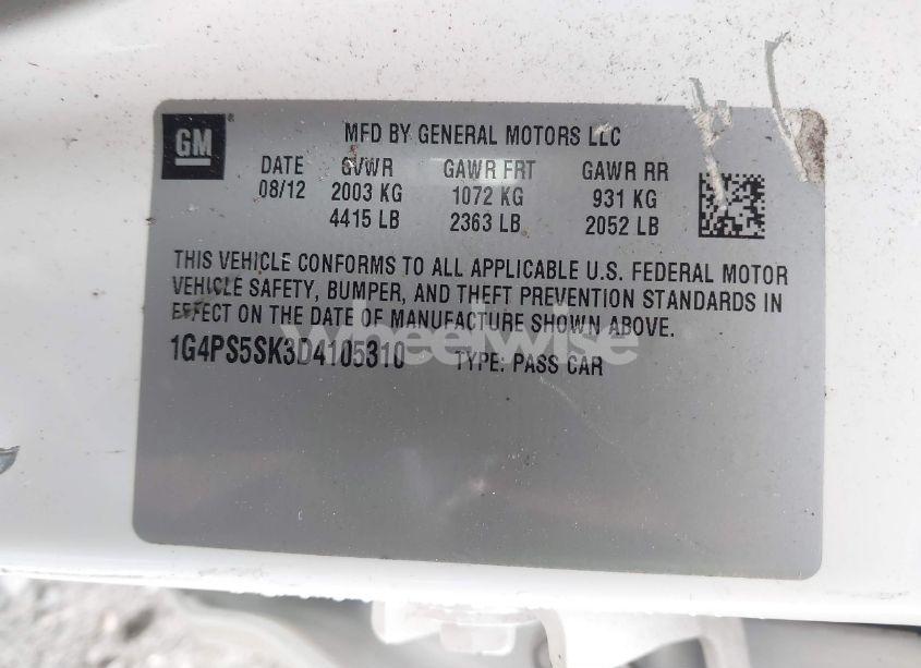 Photo 9 of 2013 Buick Verano LEATHER GROUP (VIN 1G4PS5SK3D4105310)