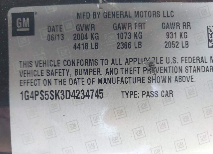 Photo 9 of 2013 Buick Verano LEATHER GROUP (VIN 1G4PS5SK3D4234745)