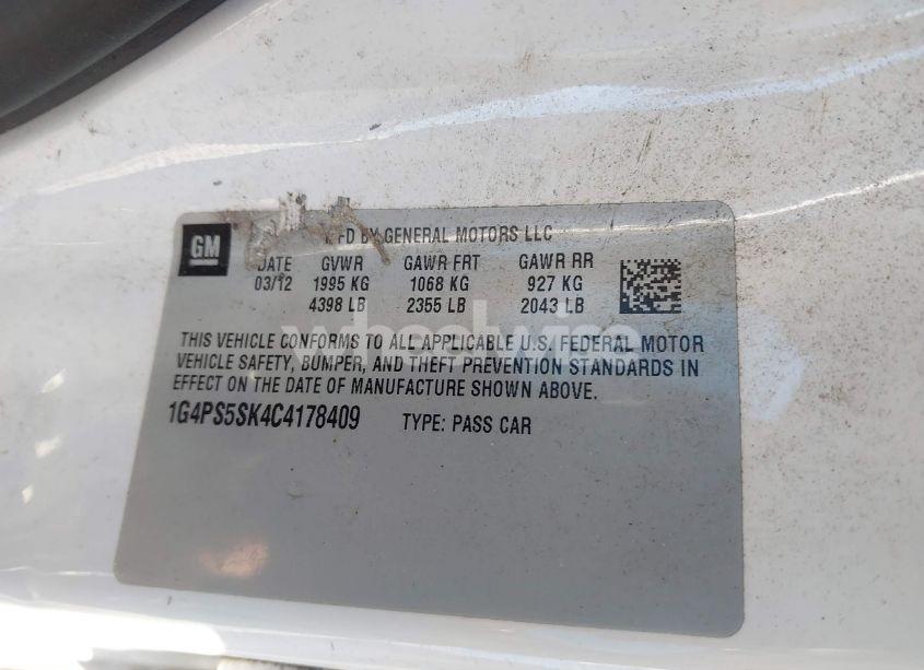 Photo 9 of 2012 Buick Verano LEATHER GROUP (VIN 1G4PS5SK4C4178409)