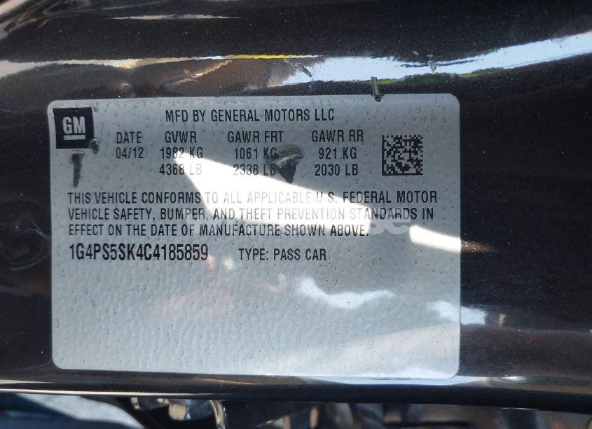 Photo 9 of 2012 Buick Verano LEATHER GROUP (VIN 1G4PS5SK4C4185859)