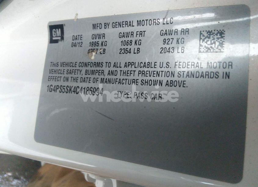 Photo 9 of 2012 Buick Verano LEATHER GROUP (VIN 1G4PS5SK4C4186994)