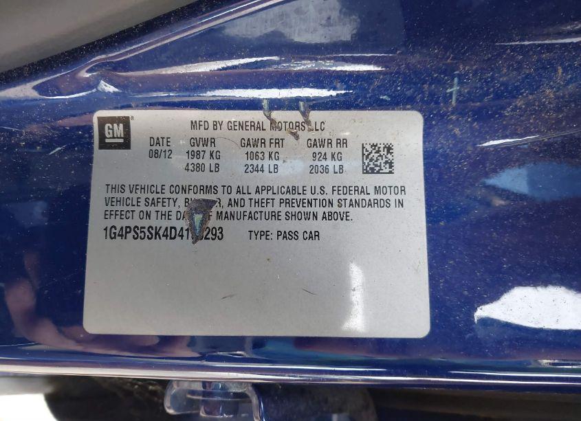 Photo 9 of 2013 Buick Verano LEATHER GROUP (VIN 1G4PS5SK4D4100293)