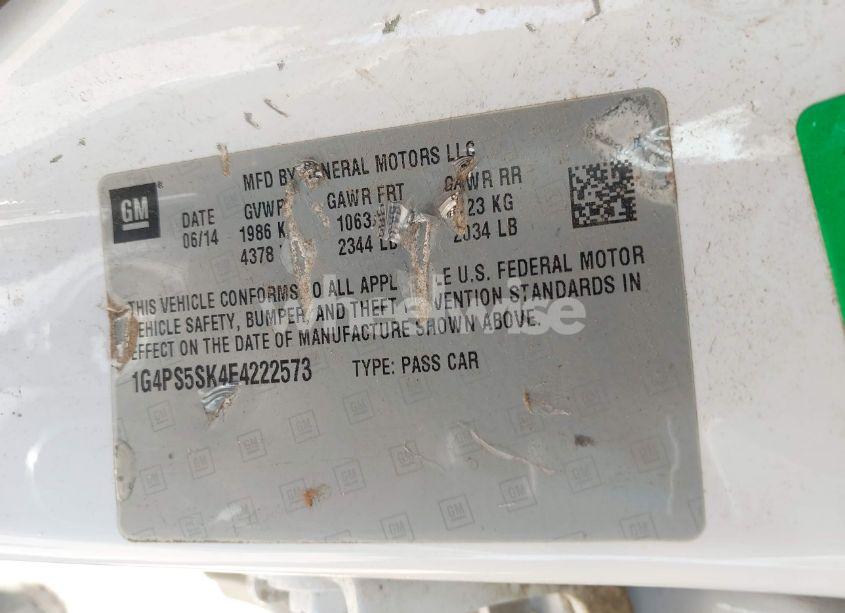 Photo 9 of 2014 Buick Verano LEATHER GROUP (VIN 1G4PS5SK4E4222573)