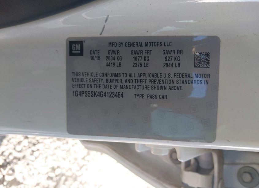 Photo 9 of 2016 Buick Verano LEATHER GROUP (VIN 1G4PS5SK4G4123464)