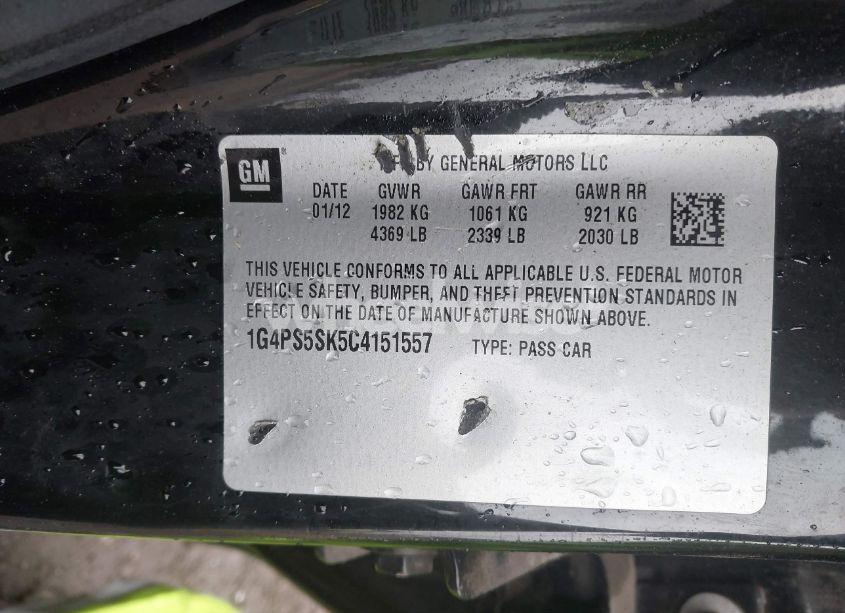 Photo 9 of 2012 Buick Verano LEATHER GROUP (VIN 1G4PS5SK5C4151557)