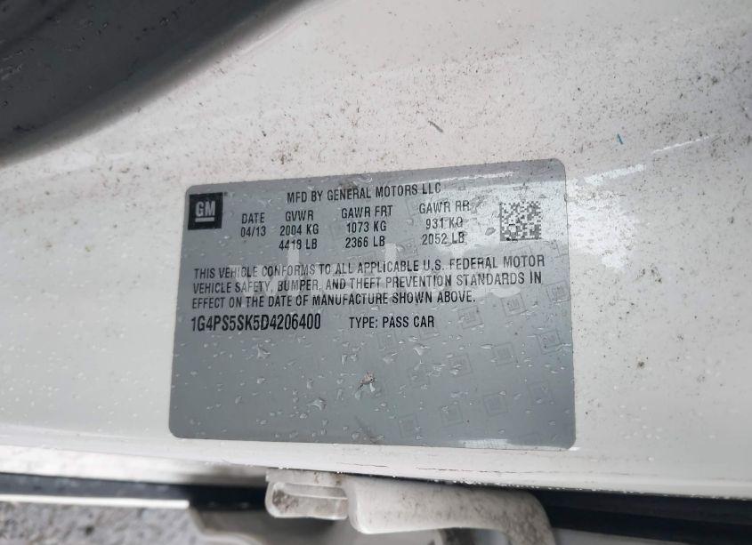 Photo 9 of 2013 Buick Verano LEATHER GROUP (VIN 1G4PS5SK5D4206400)