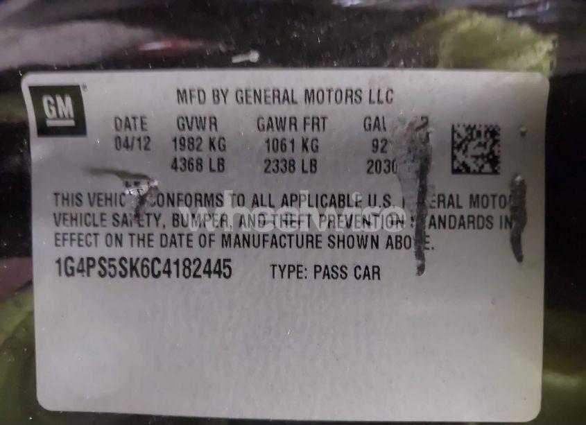 Photo 9 of 2012 Buick Verano LEATHER GROUP (VIN 1G4PS5SK6C4182445)
