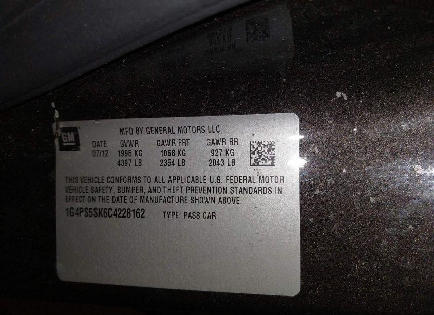 Photo 9 of 2012 Buick Verano LEATHER GROUP (VIN 1G4PS5SK6C4228162)