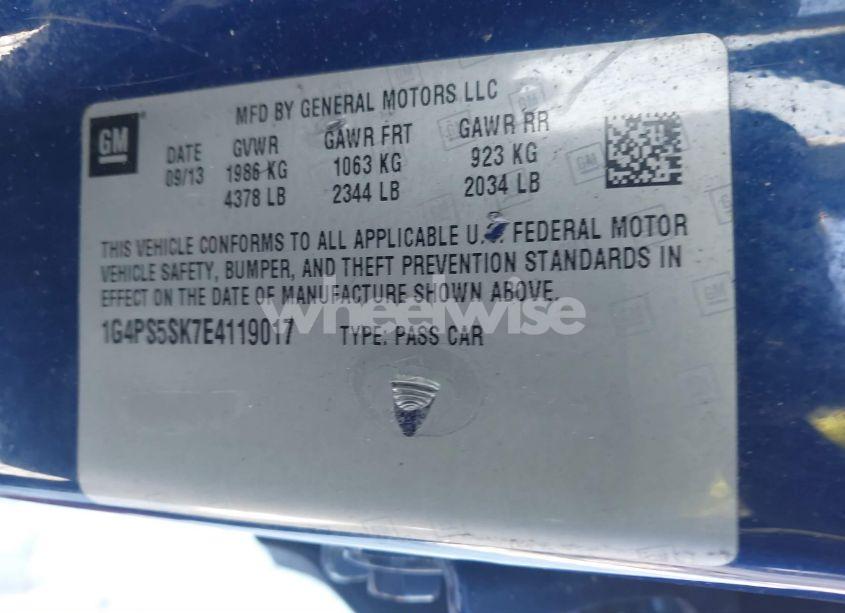 Photo 9 of 2014 Buick Verano LEATHER GROUP (VIN 1G4PS5SK7E4119017)