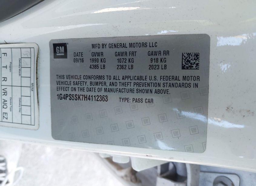 Photo 9 of 2017 Buick Verano LEATHER GROUP (VIN 1G4PS5SK7H4112363)