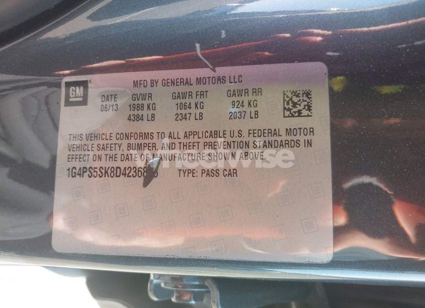 Photo 9 of 2013 Buick Verano LEATHER GROUP (VIN 1G4PS5SK8D4236863)