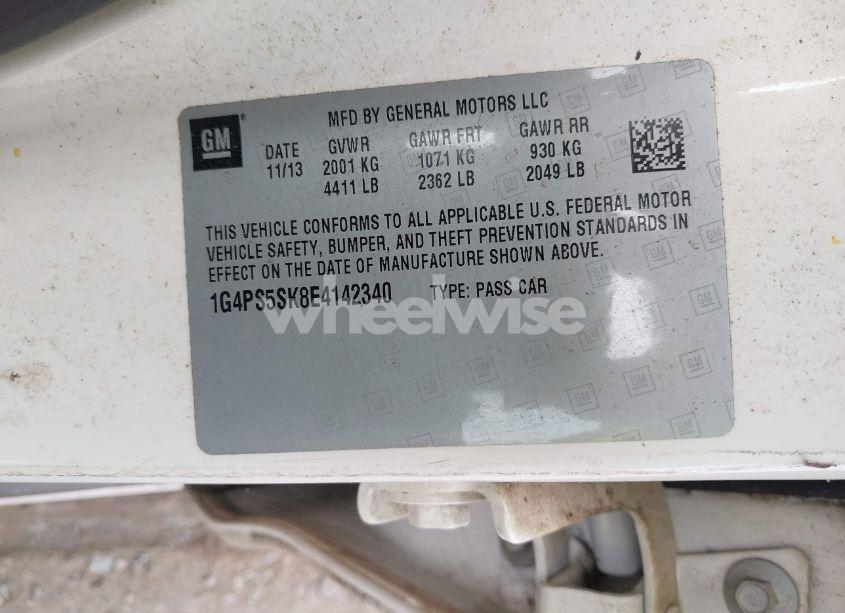 Photo 9 of 2014 Buick Verano LEATHER GROUP (VIN 1G4PS5SK8E4142340)