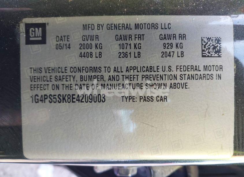 Photo 9 of 2014 Buick Verano LEATHER GROUP (VIN 1G4PS5SK8E4209003)