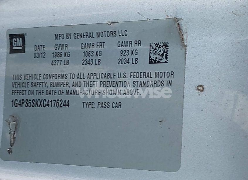 Photo 9 of 2012 Buick Verano LEATHER GROUP (VIN 1G4PS5SKXC4176244)