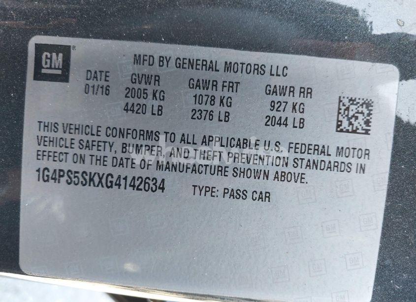 Photo 9 of 2016 Buick Verano LEATHER GROUP (VIN 1G4PS5SKXG4142634)