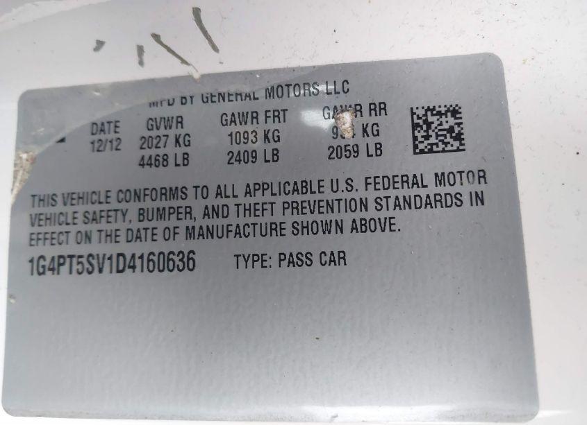 Photo 9 of 2013 Buick Verano PREMIUM GROUP (VIN 1G4PT5SV1D4160636)