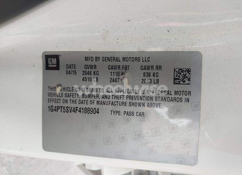 Photo 9 of 2015 Buick Verano PREMIUM TURBO GROUP (VIN 1G4PT5SV4F4188904)