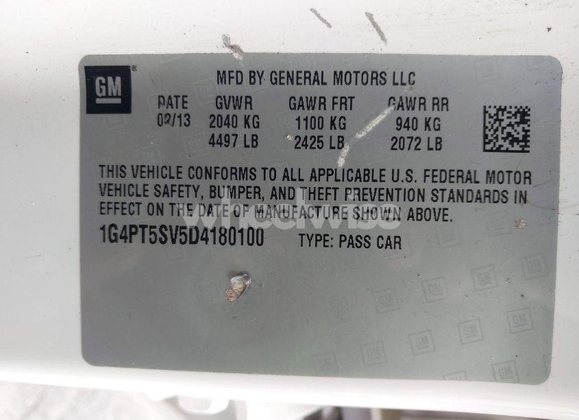Photo 9 of 2013 Buick Verano PREMIUM GROUP (VIN 1G4PT5SV5D4180100)