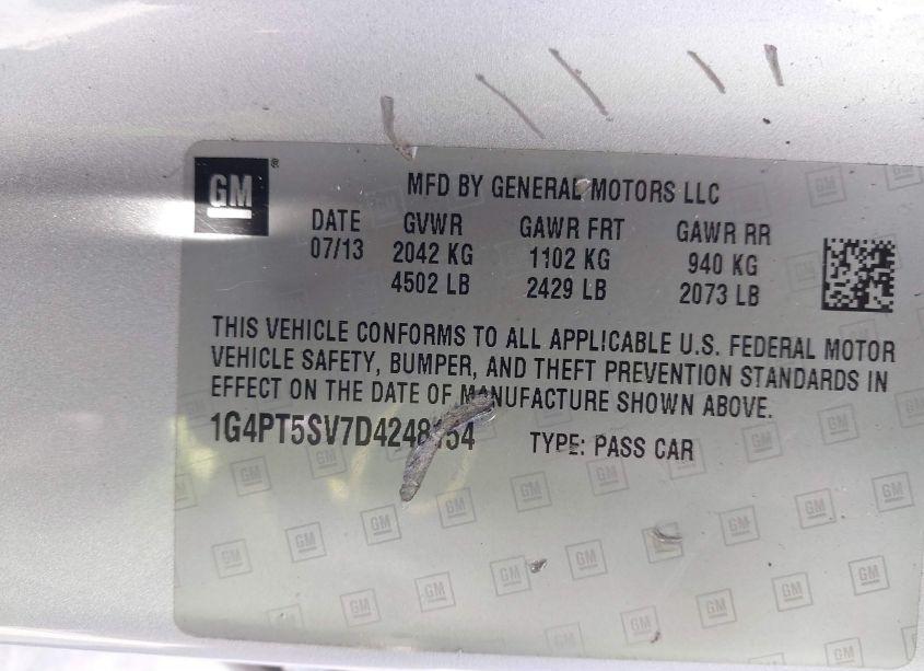 Photo 9 of 2013 Buick Verano PREMIUM GROUP (VIN 1G4PT5SV7D4248154)