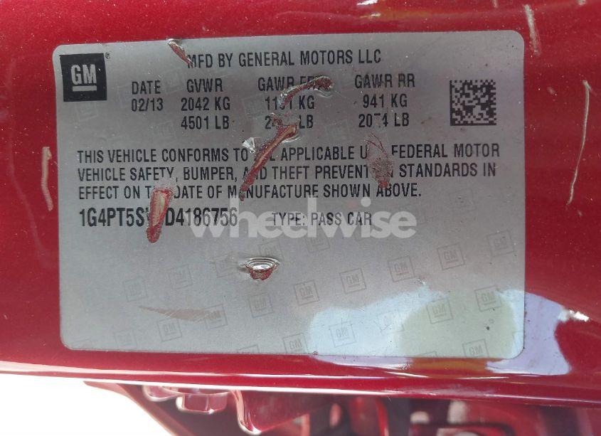 Photo 9 of 2013 Buick Verano PREMIUM GROUP (VIN 1G4PT5SV9D4186756)