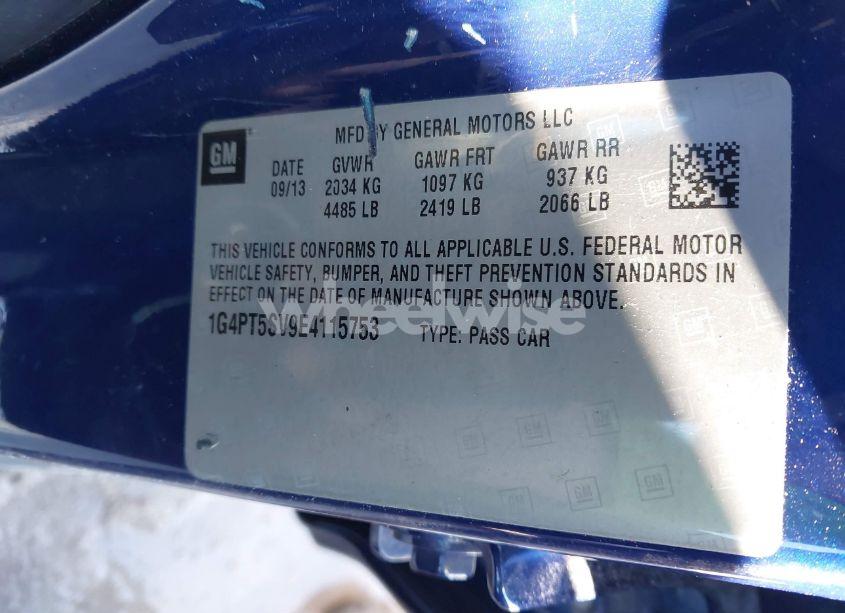 Photo 9 of 2014 Buick Verano PREMIUM GROUP (VIN 1G4PT5SV9E4115753)