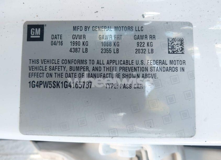 Photo 9 of 2016 Buick Verano SPORT TOURING GROUP (VIN 1G4PW5SK1G4165787)