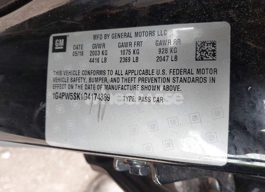 Photo 9 of 2016 Buick Verano SPORT TOURING GROUP (VIN 1G4PW5SK1G4174389)