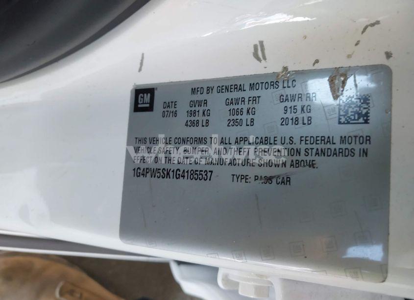 Photo 9 of 2016 Buick Verano SPORT TOURING GROUP (VIN 1G4PW5SK1G4185537)