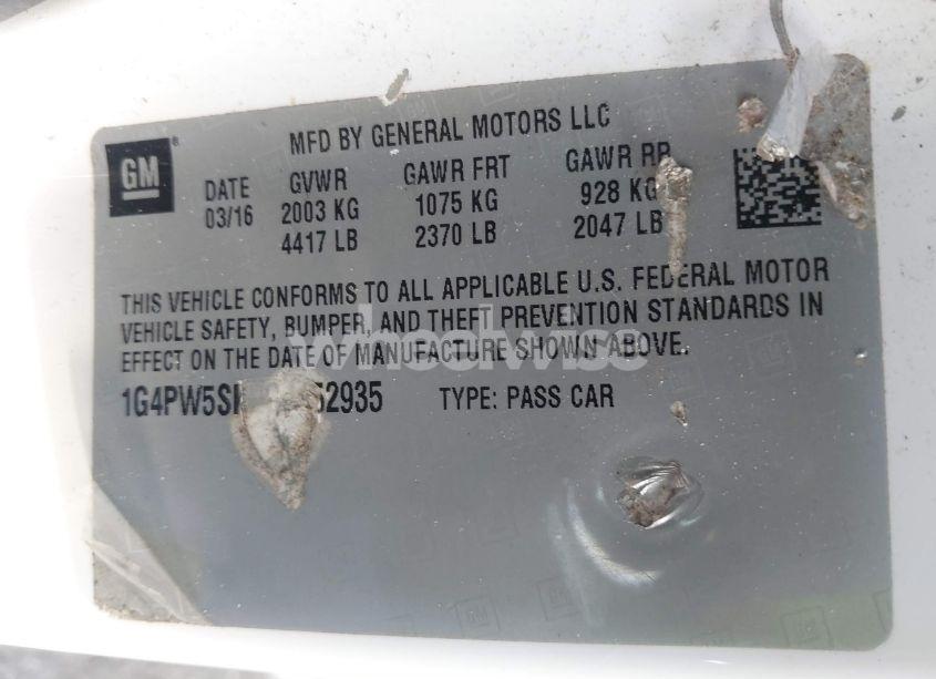 Photo 9 of 2016 Buick Verano SPORT TOURING GROUP (VIN 1G4PW5SK2G4152935)