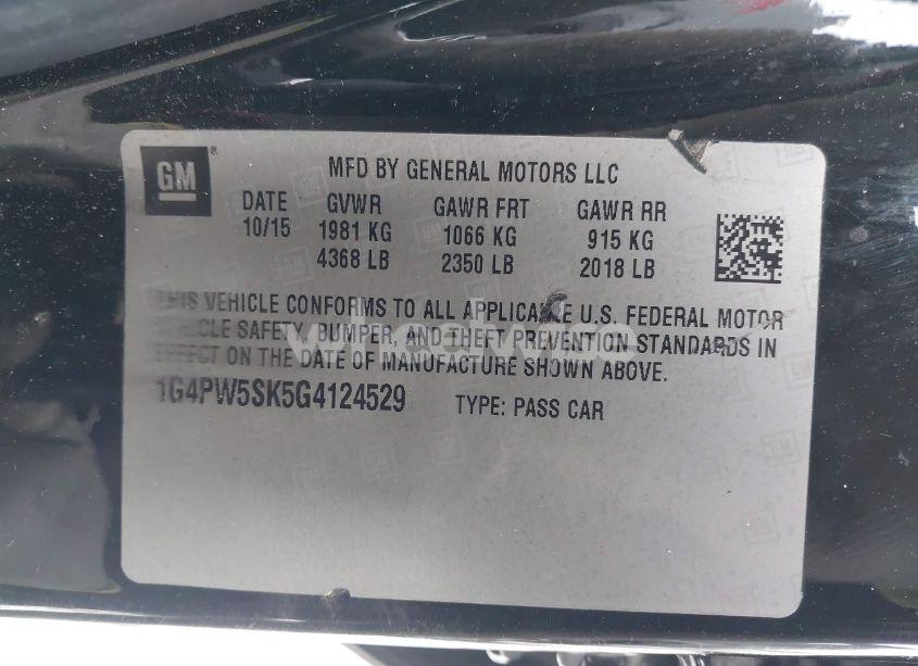 Photo 9 of 2016 Buick Verano SPORT TOURING GROUP (VIN 1G4PW5SK5G4124529)