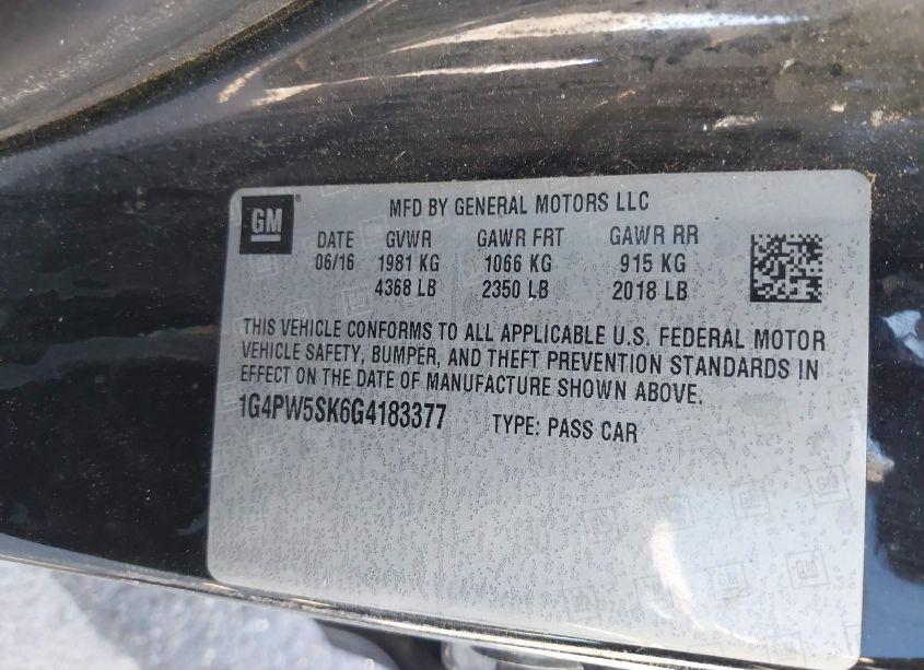 Photo 9 of 2016 Buick Verano SPORT TOURING GROUP (VIN 1G4PW5SK6G4183377)