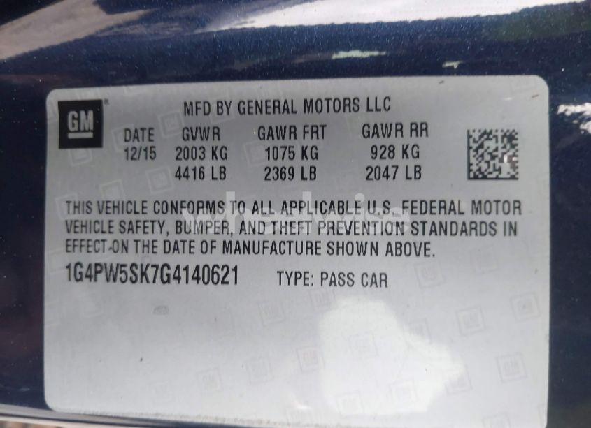 Photo 9 of 2016 Buick Verano SPORT TOURING GROUP (VIN 1G4PW5SK7G4140621)