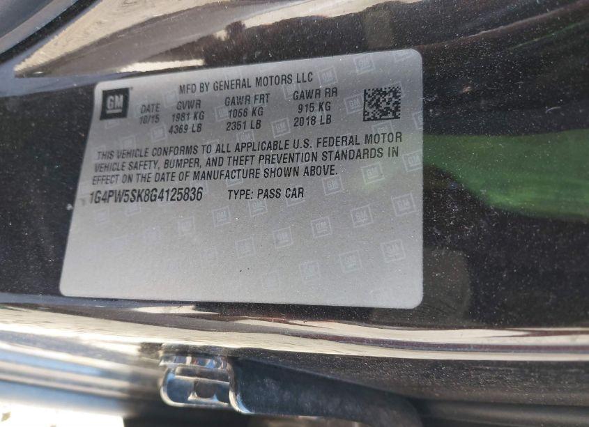 Photo 9 of 2016 Buick Verano SPORT TOURING GROUP (VIN 1G4PW5SK8G4125836)